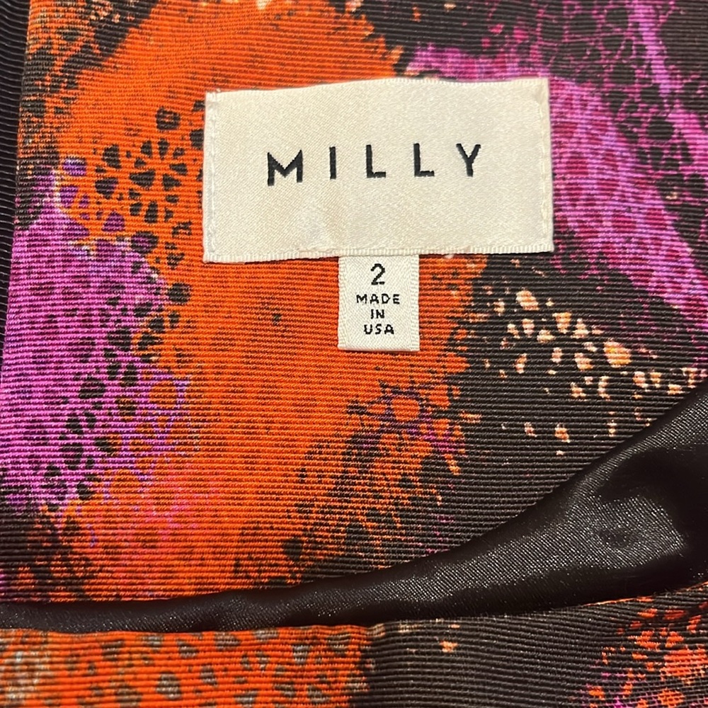 Milly Chloe Multicolor Floral Cap Sleeve Sheath Dress - Picture 7 of 8